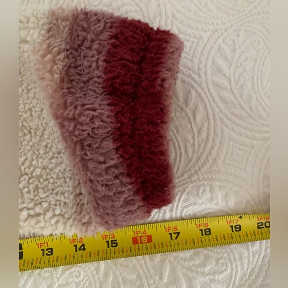 Ashley By 26 International Outwear Sherpa Jacket Stripes Pink Cream Women's XL - Picture 11 of 16